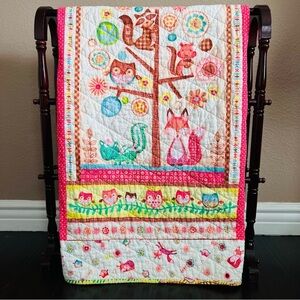 New Handmade Kids Cotton Colorful Animal Print Quilt.